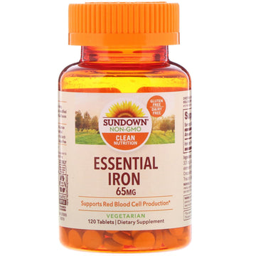 Sundown Naturals, Essential Iron, 65 mg, 120 Tablets