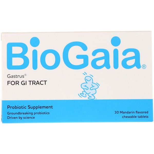 BioGaia, Gastrus, For GI Tract, Mandarin Flavored, 30 Chewable Tablets - The Supplement Shop