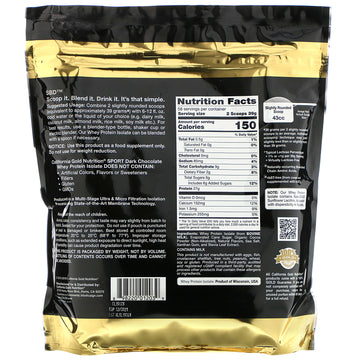California Gold Nutrition, Dark Chocolate Whey Protein Isolate, 5 lbs (2270 g)