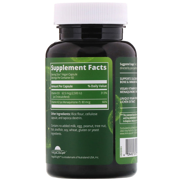 MRM, Vegan Vitamin D3 & K2, 60 Vegan Capsules - The Supplement Shop