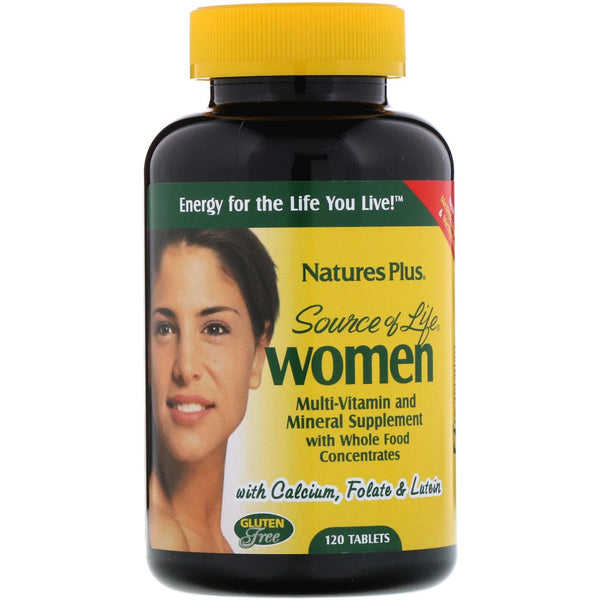 Nature's Plus, Source of Life, Women, Multi-Vitamin and Mineral Supplement with Whole Food Concentrates, 120 Tablets - The Supplement Shop