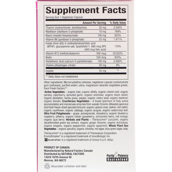 Natural Factors, BioCoenzymated, Active B Complex, 60 Vegetarian Capsules - The Supplement Shop