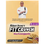 FITCRUNCH, Whey Protein Baked Bar, Peanut Butter and Jelly, 12 Bars, 3.10 oz (88 g) Each - The Supplement Shop