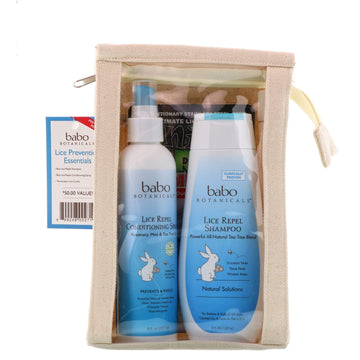 Babo Botanicals, Lice Prevention Essentials Gift Set, 2 Pieces Plus Nit