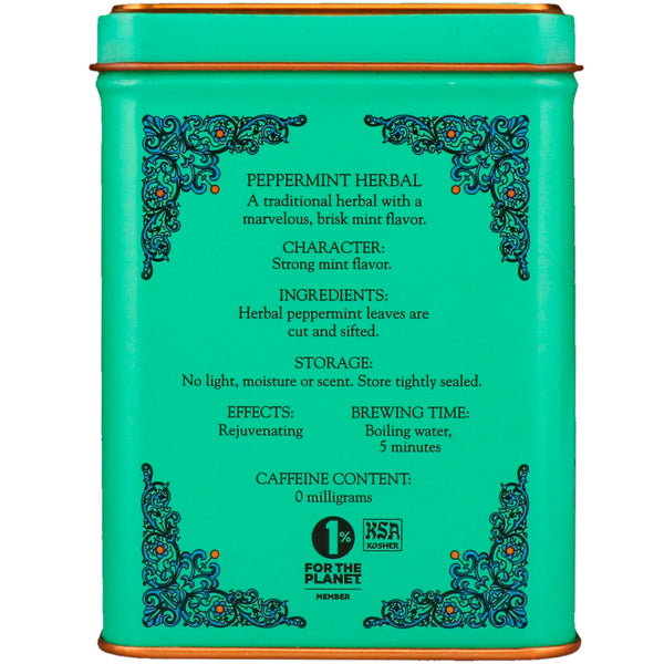 Harney & Sons, HT Tea Blend, Peppermint Herbal, Caffeine Free, 20 Tea Sachets, 1.4 oz (40 g) - The Supplement Shop