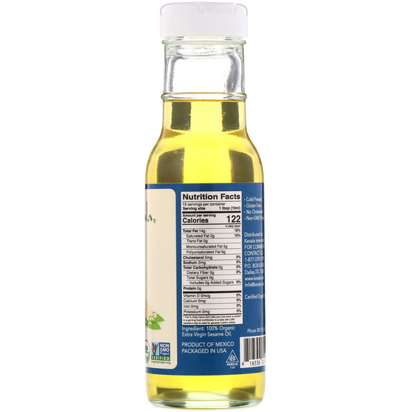 Kevala, Extra Virgin Organic Sesame Oil, 8 fl oz (236 ml) - The Supplement Shop