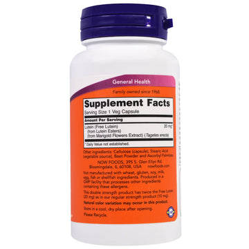 Now Foods, Lutein, Double Strength, 90 Veg Capsules