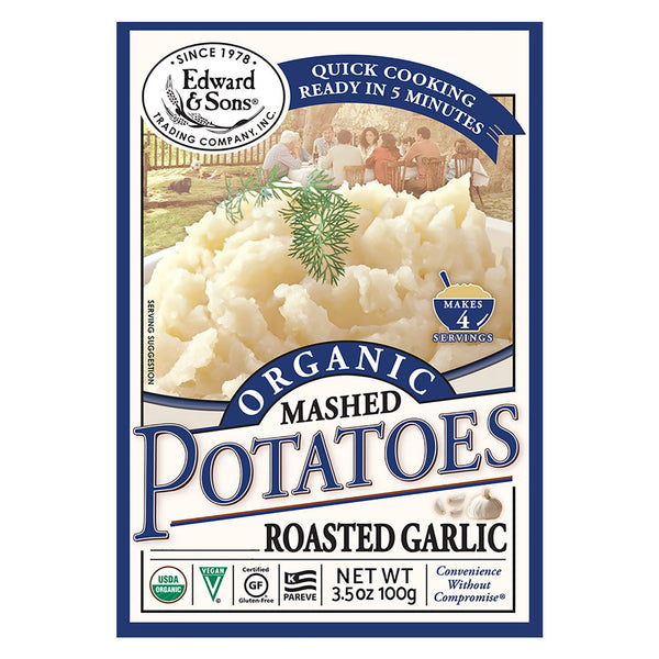 Edward & Sons, Organic Mashed Potatoes, Roasted Garlic, 3.5 oz (100 g) - The Supplement Shop