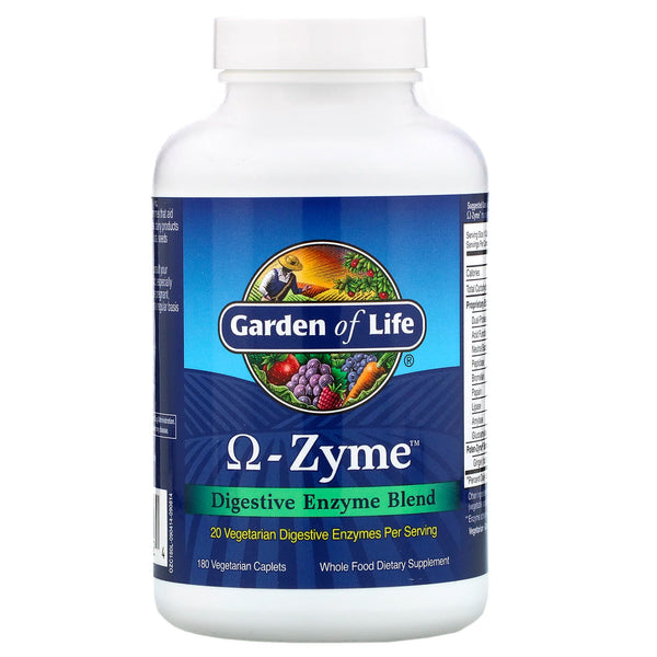 Garden of Life, Omega-Zyme, Digestive Enzyme Blend, 180 Vegetarian Caplets - The Supplement Shop