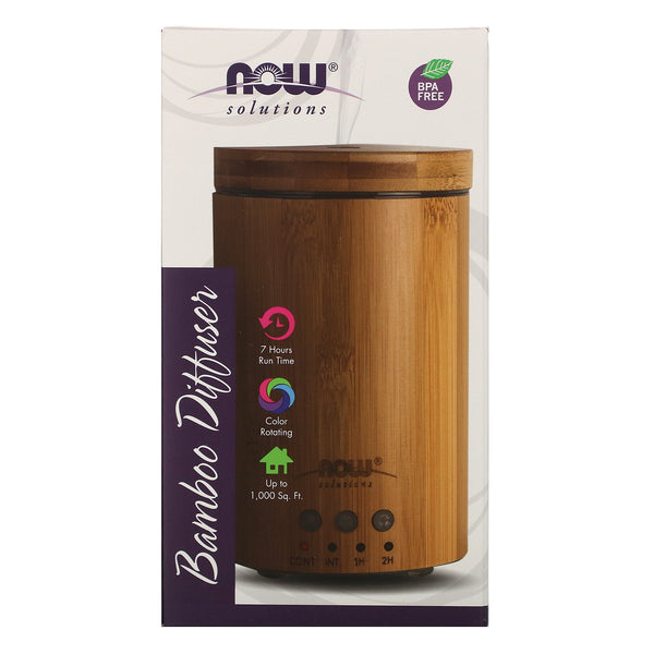 Now Foods, Solutions, Real Bamboo Ultrasonic Oil Diffuser, 1 Diffuser - The Supplement Shop