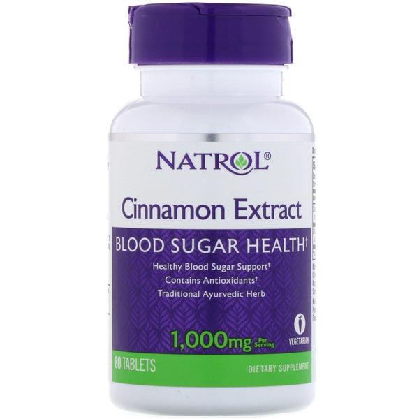 Natrol, Cinnamon Extract, 1,000 mg, 80 Tablets - The Supplement Shop