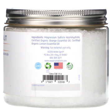 White Egret, Epsom Salt, Citrus, 16 oz (454 g)