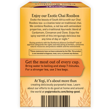 Yogi Tea, Chai Rooibos, Caffeine Free, 16 Tea Bags, 1.27 oz (36 g)