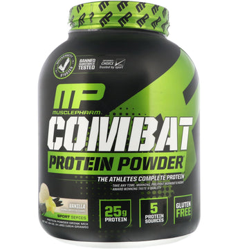 MusclePharm, Combat Protein Powder, Vanilla, 4 lbs (1814 g)