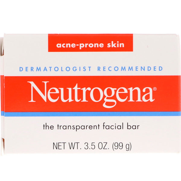 Neutrogena, The Transparent Facial Bar, Acne Prone Skin, 3.5 oz (99 g) - The Supplement Shop