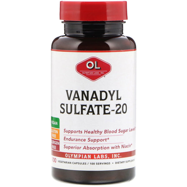 Olympian Labs, Vanadyl Sulfate-20, 100 Vegetarian Capsules - The Supplement Shop