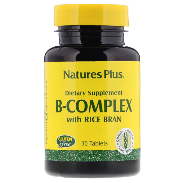 Nature's Plus, B-Complex with Rice Bran, 90 Tablets - The Supplement Shop