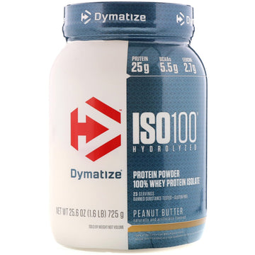 Dymatize Nutrition, ISO 100 Hydrolyzed, 100% Whey Protein Isolate, Peanut Butter, 1.6 lbs (725 g)
