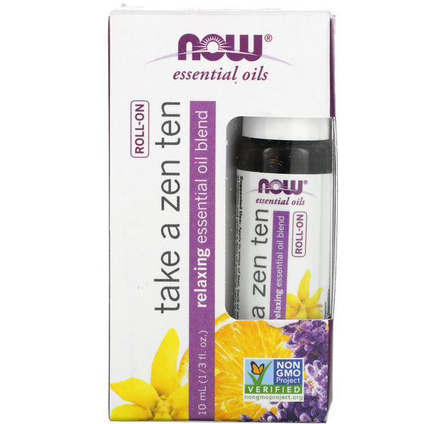 Now Foods, Essential Oils, Take a Zen Ten Roll On, 1/3 fl oz (10 ml) - The Supplement Shop
