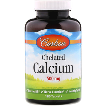 Carlson Labs, Chelated Calcium, 500 mg, 180 Tablets