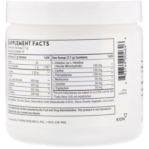 Thorne Research, Amino Complex, Berry Flavored, 8.1 oz (231 g) - The Supplement Shop