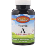 Carlson Labs, Vitamin A, 7,500 mcg RAE (25,000 IU ), 250 Soft Gels - The Supplement Shop