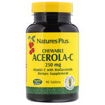 Nature's Plus, Acerola-C, Chewable, 250 mg, 90 Tablets - The Supplement Shop