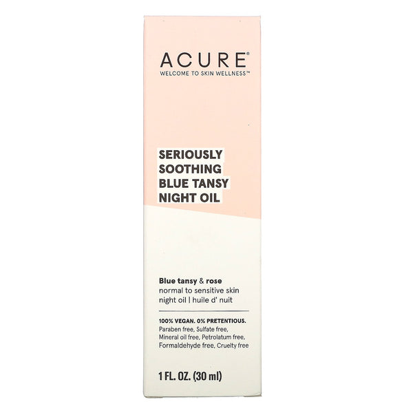 Acure, Seriously Soothing, Blue Tansy Night Oil, 1 fl oz (30 ml) - The Supplement Shop