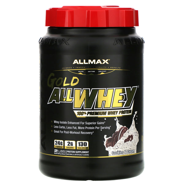 ALLMAX Nutrition, Gold AllWhey, 100% Premium Whey Protein, Cookies & Cream, 32 oz (907 g) - The Supplement Shop