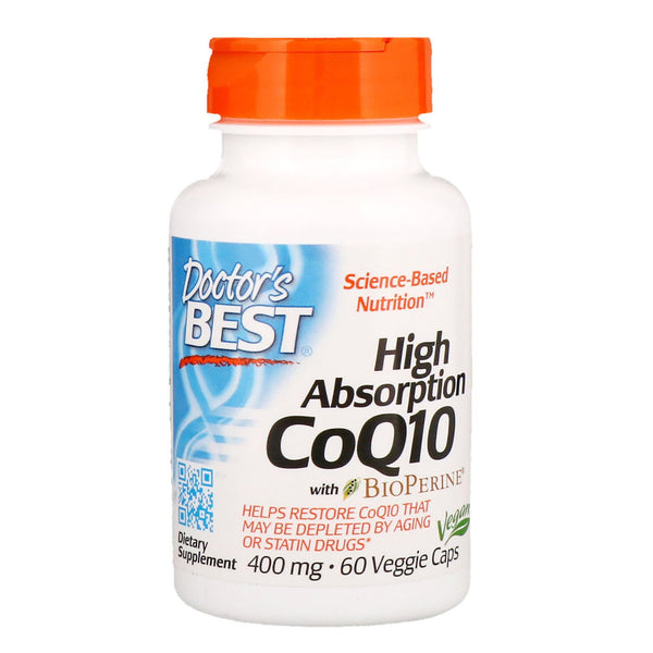 Doctor's Best, High Absorption CoQ10 with BioPerine, 400 mg, 60 Veggie Caps - The Supplement Shop