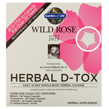 Garden of Life, Wild Rose Herbal D-Tox, 12-Day Kit, 4 Piece Kit