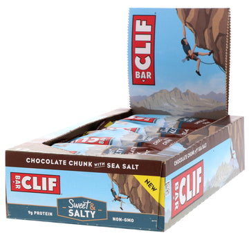 Clif Bar, Energy Bars, Chocolate Chunk with Sea Salt, 12 Bars, 2.40 oz (68 g) Each