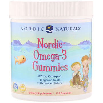 Nordic Naturals, Nordic Omega-3 Gummies, Tangerine Treats, 82 mg, 120 Gummies