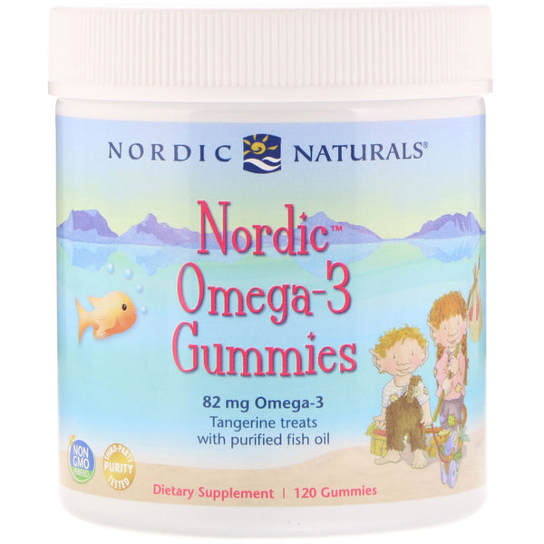 Nordic Naturals, Nordic Omega-3 Gummies, Tangerine Treats, 82 mg, 120 Gummies - The Supplement Shop