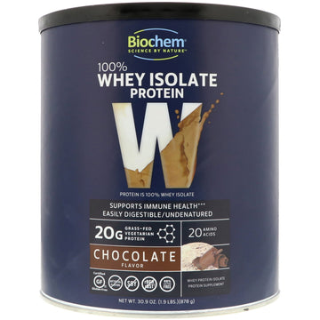 Biochem, 100% Whey Isolate Protein, Chocolate, 30.9 oz (878 g)