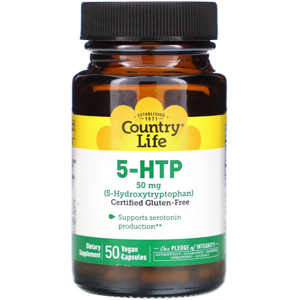 Country Life, 5-HTP, 50 mg, 50 Vegan Capsules - The Supplement Shop
