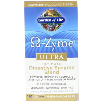 Garden of Life, O-Zyme, Ultra, Ultimate Digestive Enzyme Blend, 180 UltraZorbe Vegetarian Capsules