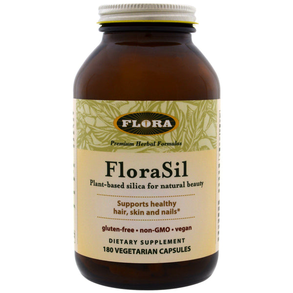 Flora, FloraSil, Plant Based Silica for Natural Beauty, 180 Vegetarian Capsules - The Supplement Shop