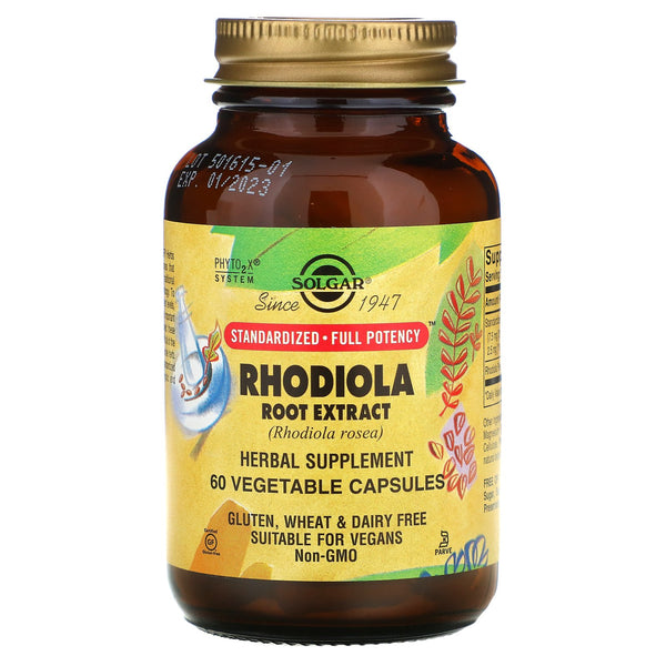 Solgar, Rhodiola Root Extract, 60 Vegetable Capsules - The Supplement Shop