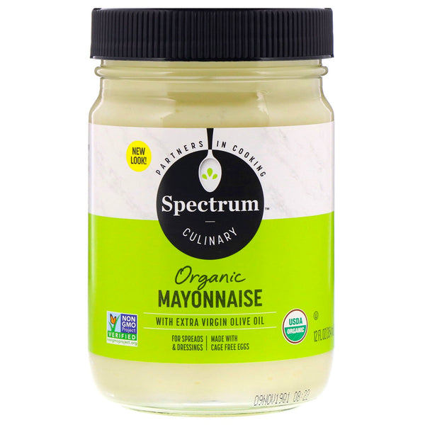 Spectrum Culinary, Organic Mayonnaise with Extra Virgin Olive Oil, 12 fl oz (354 ml) - The Supplement Shop