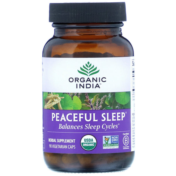 Organic India, Peaceful Sleep, 90 Vegetarian Caps - The Supplement Shop