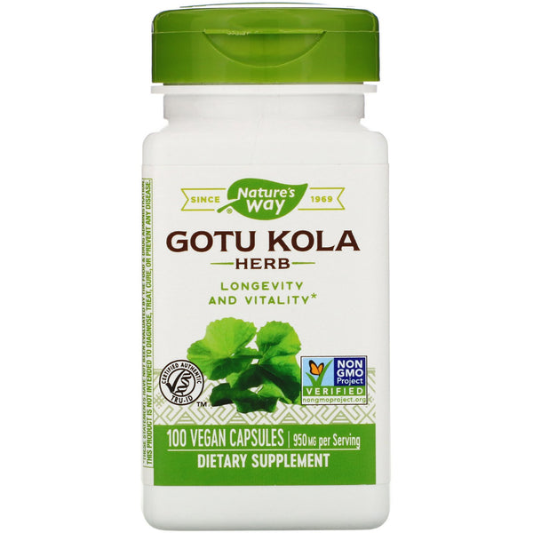 Nature's Way, Gotu Kola Herb, 950 mg, 100 Vegan Capsules - The Supplement Shop