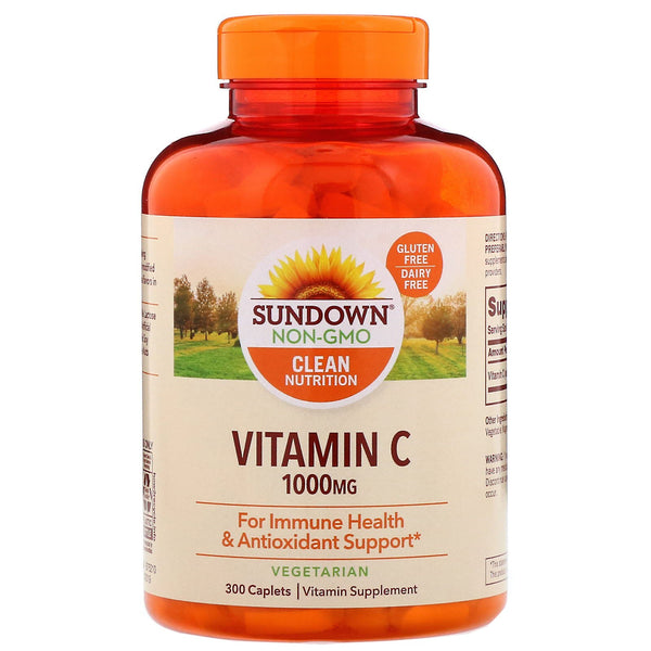 Sundown Naturals, Vitamin C, 1,000 mg, 300 Caplets - The Supplement Shop