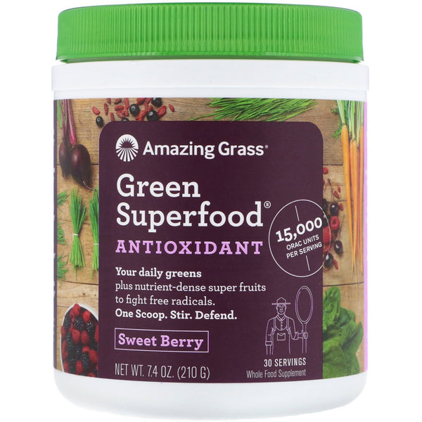 Amazing Grass, Green Superfood Antioxidant, Sweet Berry, 7.4 oz (210 g) - The Supplement Shop