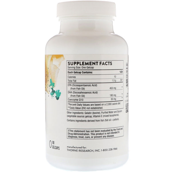 Thorne Research, Omega-3 with CoQ10, 90 Gelcaps - The Supplement Shop