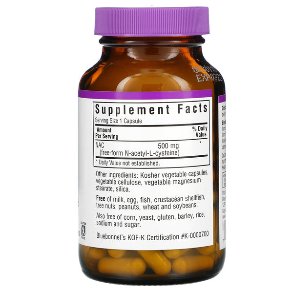 Bluebonnet Nutrition, NAC, 500 mg, 90 Vcaps - The Supplement Shop