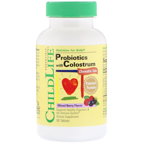 ChildLife, Probiotics with Colostrum, Mixed Berry Flavor, 90 Chewable Tablets - The Supplement Shop