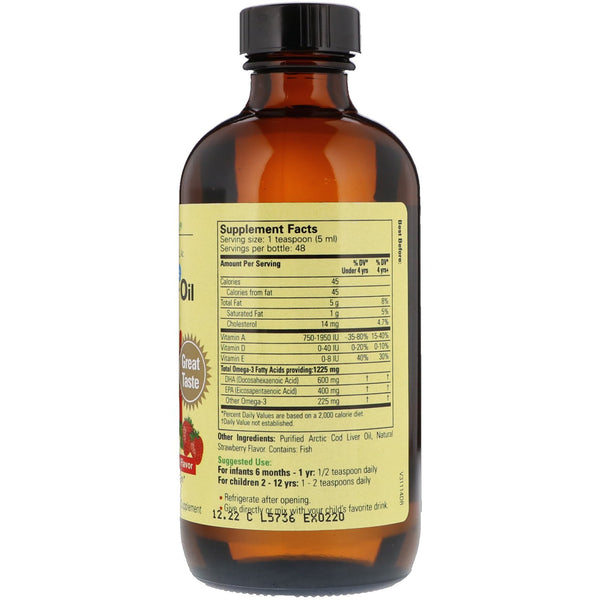 ChildLife, Cod Liver Oil, Natural Strawberry Flavor, 8 fl oz (237 ml) - The Supplement Shop