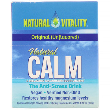 Natural Vitality, Natural Calm, The Anti-Stress Drink, Original, 30 Single-Serving Packs, 0.12 oz (3.3 g) Each