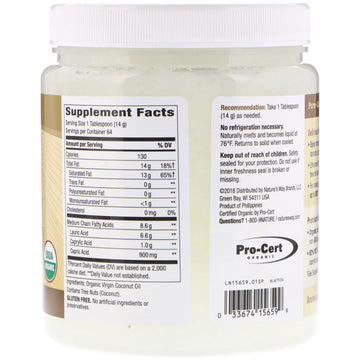 Nature's Way, Organic Coconut Oil, Extra Virgin, 32 oz (907 g)